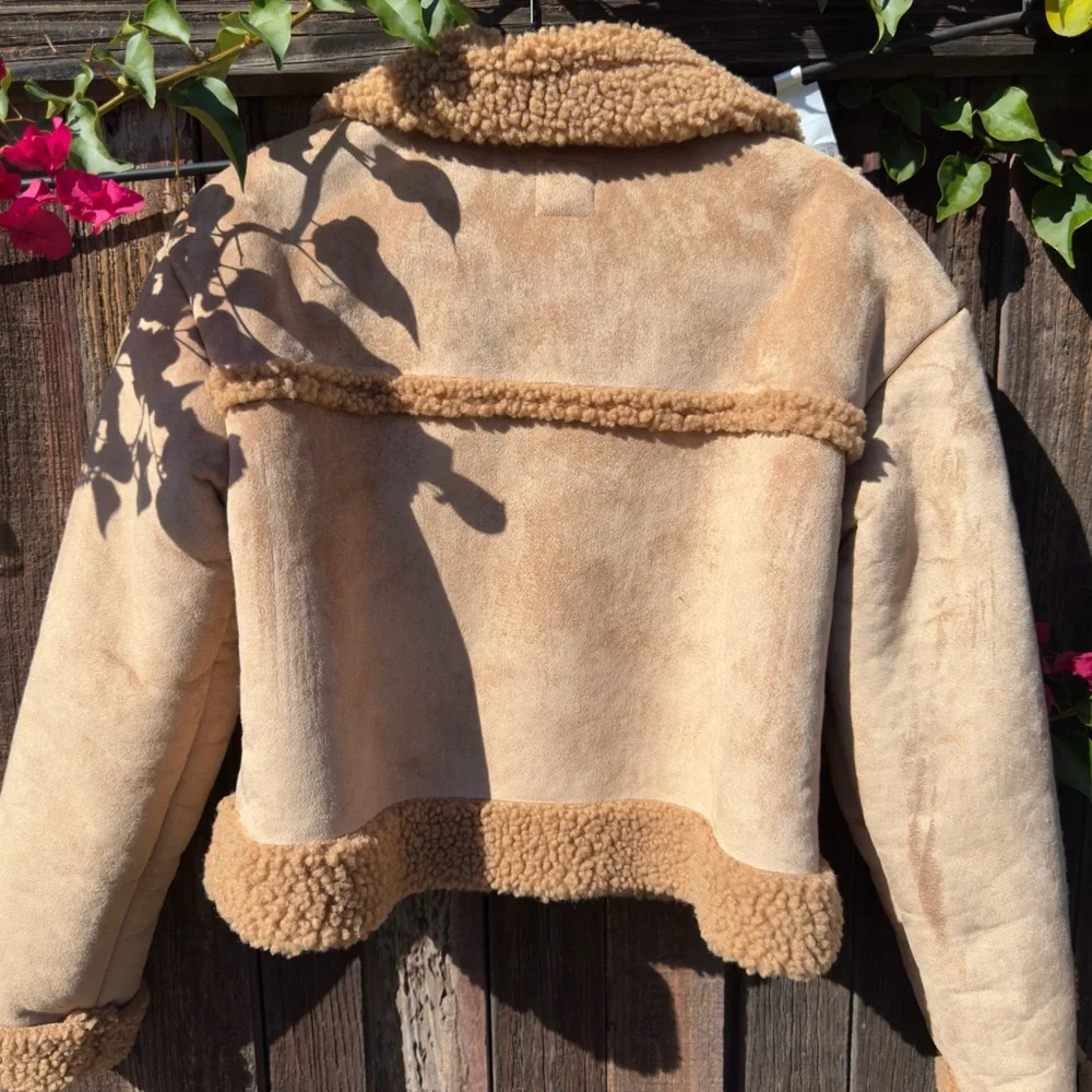 Tan Shearling & suede Jacket medium - Picture 3 of 5